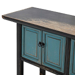 Деревянная консоль в китайском стиле с дверцами голубая Qin Console Table Blue варинант исполнения - 4 | Loft Concept в Челябинске
