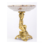 Чаша с цветочным орнаментом на ножке в виде бронзового ангела Eden Garden варинант исполнения - 2 | Loft Concept в Челябинске