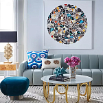 Дизайнерский журнальный столик чёрный с круглой столешницей Arycy варинант исполнения - 1 | Loft Concept в Челябинске