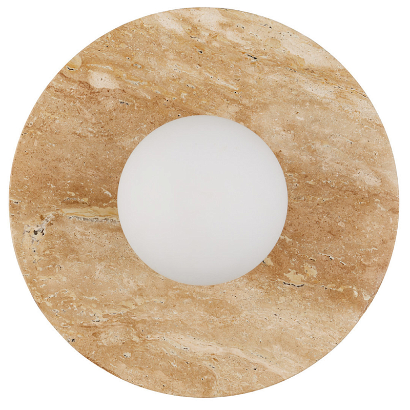 Бра в виде диска с плафоном из матового белого стекла Marble Glow Коричневый Белое матовое стекло Бра в виде диска с плафоном из матового белого стекла Marble Glow Коричневый Белое матовое стекло в Челябинске | Loft Concept