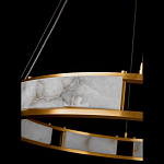 Люстра в виде кольца из натурального камня Golden Alavastor варинант исполнения - 3 | Loft Concept в Челябинске