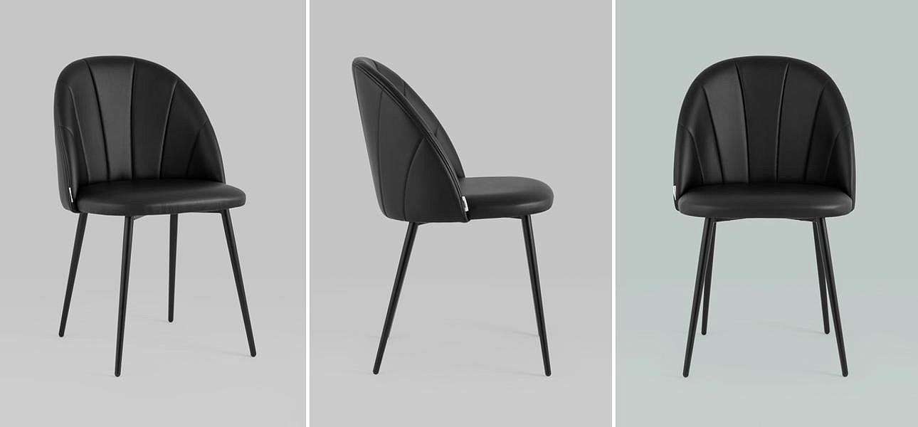 Стул Balsari S Chair Черная Экокожа Стул Balsari S Chair Черная Экокожа - Loft-Concept в Челябинске