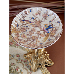 Чаша с цветочным орнаментом на ножке в виде бронзового ангела Eden Garden варинант исполнения - 7 | Loft Concept в Челябинске