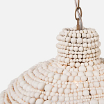 Подвесной светильник в виде купола декорированный белыми деревянными бусинами White Wooden Beads Hanging Lamp варинант исполнения - 2 | Loft Concept в Челябинске