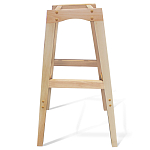 Барный стул со спинкой на 4-х деревянных ножках Синий Велюр Ava Charm варинант исполнения - 6 | Loft Concept в Челябинске