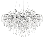 Люстра подвесная с прозрачными стеклянными подвесками в форме капель Диаметр 100 см Droplet Chandelier варинант исполнения - 18 | Loft Concept в Челябинске