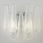 Бра с подвесками из рифленного стекла в форме капель на основании цвета хром Textured Glass варинант исполнения - 5 | Loft Concept в Челябинске