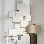 Золотое зеркальное панно из зеркальных квадратов Overlapping варинант исполнения - 3 | Loft Concept в Челябинске