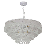 Люстра подвесная круглая с молочными стеклянными подвесками в форме капель Droplet Chandelier варинант исполнения - 1 | Loft Concept в Челябинске