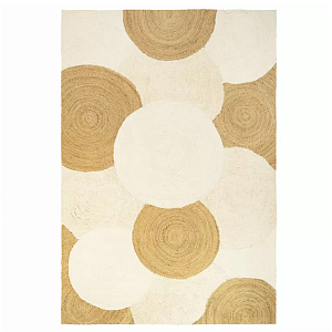 Ковер бежевого цвета из джута хлопка и шерсти Whirlwind