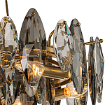 Люстра подвесная с овальными подвесками из стекла дымчатого цвета Harlow Crystal Round варинант исполнения - 2 | Loft Concept в Челябинске