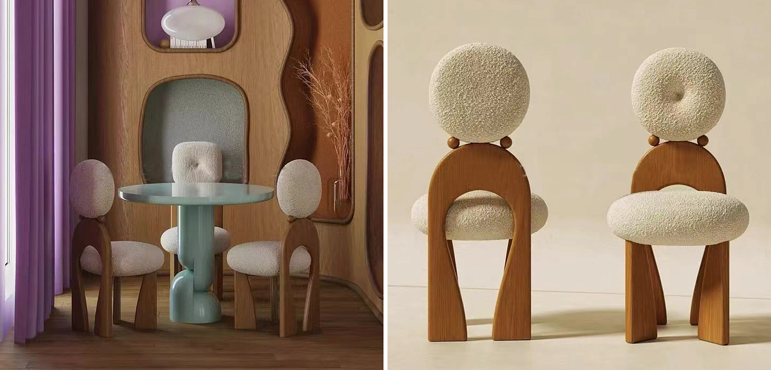 Стул Adem Boucle Wood Chair Стул Adem Boucle Wood Chair - Loft-Concept в Челябинске