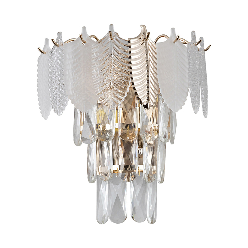 Бра Feather c Рельефным Стеклом Золотой Белый в Челябинске | Loft Concept 