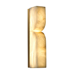 Бра с изогнутым плафоном из белого алебастра на прямоугольном основании Cryptocrystalline Stone варинант исполнения - 3 | Loft Concept в Челябинске