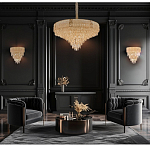 Люстра с каскадом из прозрачного хрусталя Constant Sparks варинант исполнения - 16 | Loft Concept в Челябинске