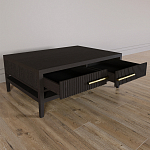 Кофейный стол Primo с двумя ящиками Темный орех варинант исполнения - 7 | Loft Concept в Челябинске