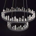 Люстра с двумя кольцами черного цвета с хрустальными элементами QUARTZ CRYSTAL варинант исполнения - 4 | Loft Concept в Челябинске