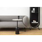 Кофейный столик с белой мраморной столешницей на черном основании Tall Coffee Black and White Table варинант исполнения - 1 | Loft Concept в Челябинске