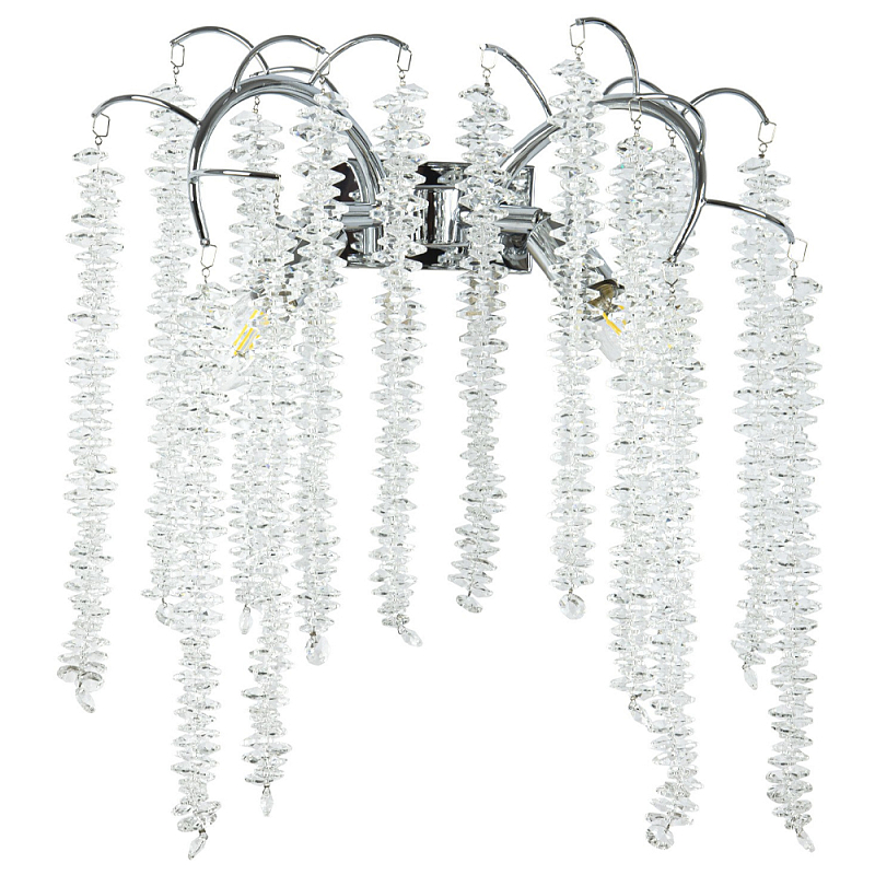 Бра с хрустальными подвесками Bunch of Crystal Berries Silver Wall Lamp Прозрачный Серебряный Бра с хрустальными подвесками Bunch of Crystal Berries Silver Wall Lamp Прозрачный Серебряный в Челябинске | Loft Concept