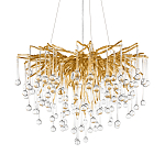 Люстра подвесная с прозрачными стеклянными подвесками в форме капель Диаметр 60 см Droplet Chandelier варинант исполнения - 18 | Loft Concept в Челябинске