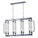 Люстра прямоугольная с 8-ю стеклянными плафонами цилиндрической формы Jeanette варинант исполнения - 3 | Loft Concept в Челябинске