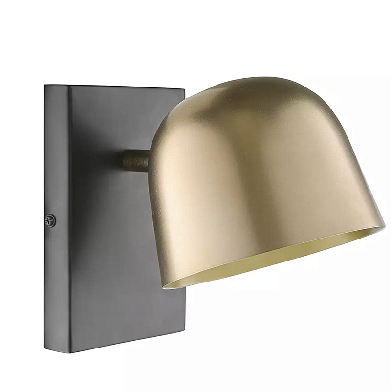 Бра с наклонным плафоном в сочетании золотистого и чёрного цвета Sconce with Sloping Shade Золотой Черный в Челябинске | Loft Concept 