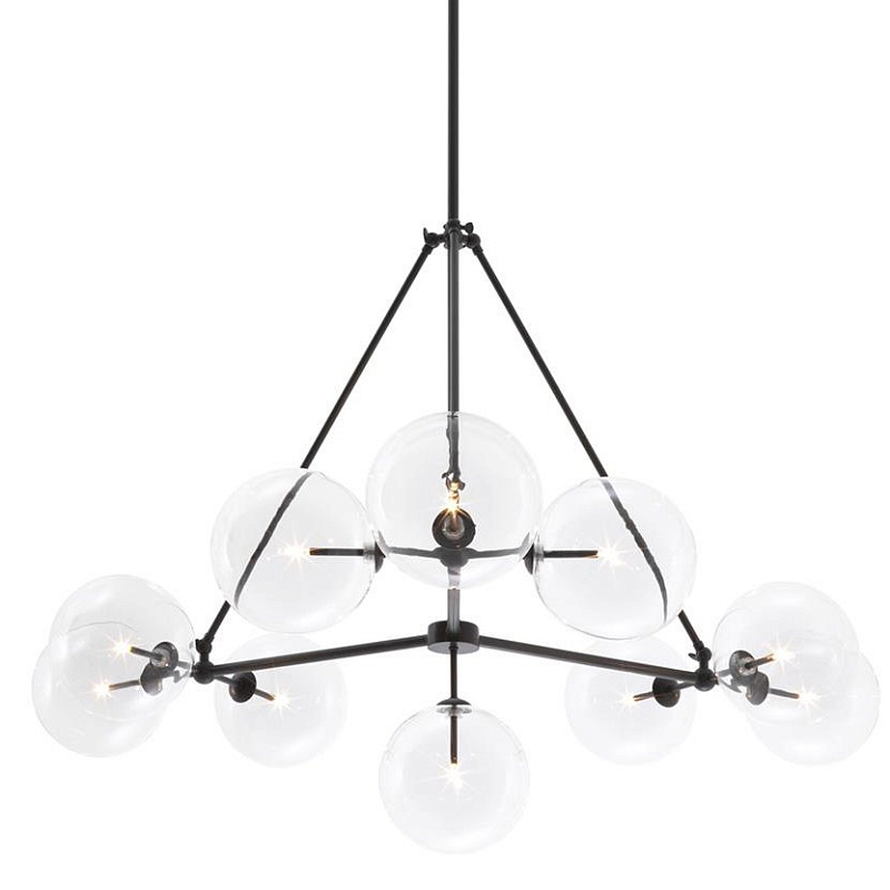 Люстра Chandelier Bermude Bronze Темная бронза Прозрачное Стекло Люстра Chandelier Bermude Bronze Темная бронза Прозрачное Стекло в Челябинске | Loft Concept