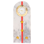 Часы погон МВД подарочные настольные из натурального камня Мрамор Military Clock варинант исполнения - 16 | Loft Concept в Челябинске