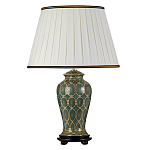 Настольная лампа с керамическим основанием с золотистым решетчатым узором и белым плиссированным абажуром Elstead Lighting варинант исполнения - 1 | Loft Concept в Челябинске