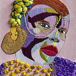 Картина с вышивкой Портрет wall panel People with the yellow ear 4 варинант исполнения - 1 | Loft Concept в Челябинске