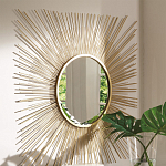 Зеркало-солнце круглое с золотыми лучам Sunrise варинант исполнения - 1 | Loft Concept в Челябинске