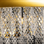 Люстра двухъярусная с золотого цвета и прозрачными подвесками Pettico варинант исполнения - 8 | Loft Concept в Челябинске