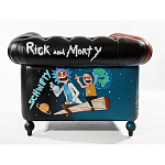 Кресло "Умный Умник" Rick and Morty graffiti chair натуральная кожа  варинант исполнения - 3 | Loft Concept в Челябинске