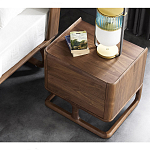 Прикроватный деревянный столик с 2-мя ящиками Moon Walnut Furniture варинант исполнения - 3 | Loft Concept в Челябинске