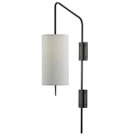 Бра чёрное с тканевым абажуром в форме цилиндра Rough Beauty варинант исполнения - 3 | Loft Concept в Челябинске