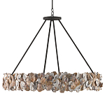 Люстра круглая с абажуром из устричных раковин Sea Ravens варинант исполнения - 3 | Loft Concept в Челябинске