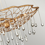 Люстра подвесная золотого цвета с металлическим сетчатым основанием и стеклянными каплевидными подвесками Hinkley варинант исполнения - 4 | Loft Concept в Челябинске