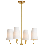 Люстра золотая с белыми тканевыми абажурами Coolness варинант исполнения - 2 | Loft Concept в Челябинске