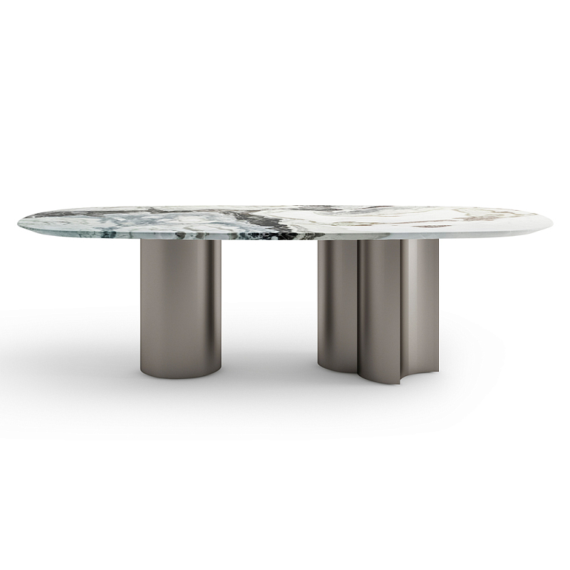 Стол обеденный мраморный с колоннами Marble Column Table  в Челябинске | Loft Concept 