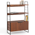 Стеллаж из стали и орехового дерева Derek Wood Rack варинант исполнения - 1 | Loft Concept в Челябинске