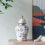 Ваза с нежным цветочным узором в пастельных тонах и крышкой с золотым акцентом Chinoiserie Ceramics варинант исполнения - 5 | Loft Concept в Челябинске