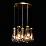 Люстра с 7-ю прозрачными плафонами из стекла в форме капли Lucid Rain  варинант исполнения - 3 | Loft Concept в Челябинске