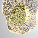 Бра с рельефным волнообразным стеклянным плафоном и вставкой из мрамора Liquid Stone варинант исполнения - 5 | Loft Concept в Челябинске