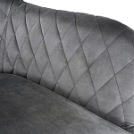 Стул с мягкой серой обивкой из велюра и подъемно-поворотным механизмом на черных колесиках Harper Gray варинант исполнения - 3 | Loft Concept в Челябинске