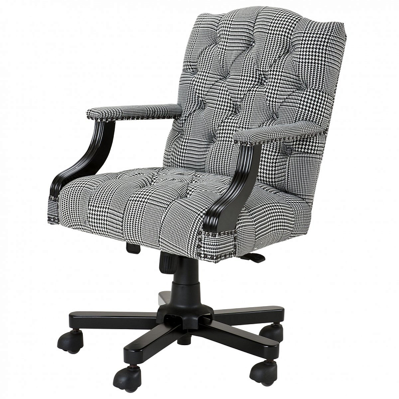 Офисное кресло Eichholtz Desk Chair Burchell black & white Черно-белый Черный Офисное кресло Eichholtz Desk Chair Burchell black & white Черно-белый Черный в Челябинске | Loft Concept