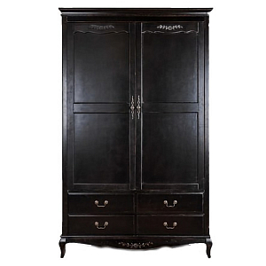 Шкаф черный с двумя дверцами и 4-мя ящиками Vintage 