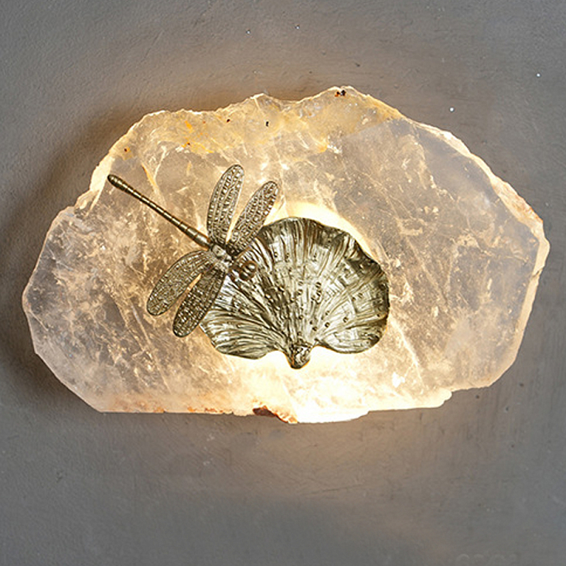 Бра Декоративный лист с стрекозой Glacial Fragment Медь Прозрачный Бра Декоративный лист с стрекозой Glacial Fragment Медь Прозрачный в Челябинске | Loft Concept