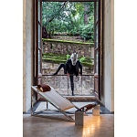 Дизайнерское кресло на металлическом каркасе с подставкой для ног Poltronova Mies Armchair варинант исполнения - 7 | Loft Concept в Челябинске