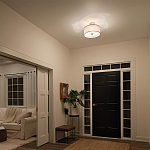 Потолочный светильник с двойным цилиндрическим плафоном из белого стекла и прозрачной органзы Kichler варинант исполнения - 10 | Loft Concept в Челябинске