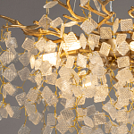 Люстра подвесная золотого цвета с декоративными ветвями и прозрачными рельефными подвесками FAIRYTREE Light варинант исполнения - 5 | Loft Concept в Челябинске